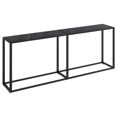 Fekete edzett üveg tálalóasztal 200 x 35 x 75,5 cm