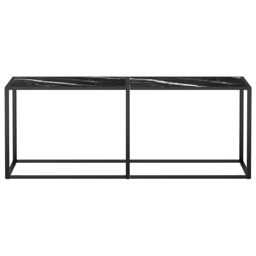 Fekete márványszínű edzett üveg tálalóasztal 200 x 35 x 75,5 cm