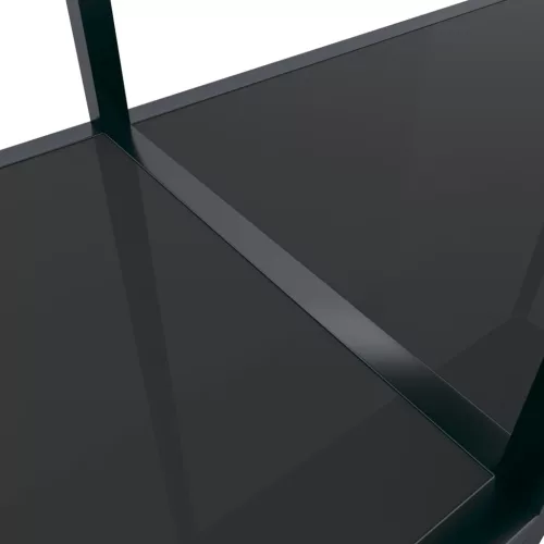 Fekete edzett üveg tálalóasztal 160 x 35 x 75,5 cm