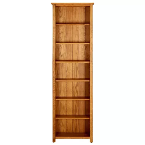 7 szintes tömör tölgyfa könyvespolc 60x22x200 cm