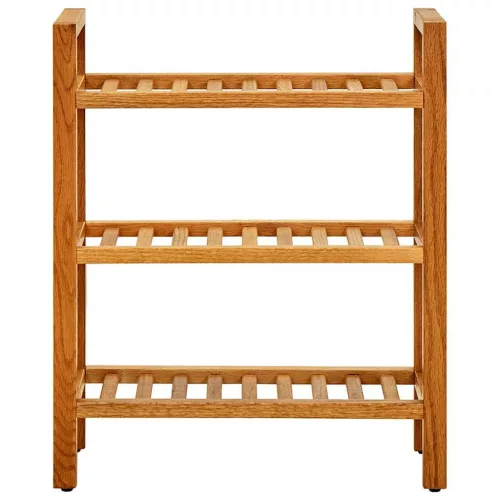 Tömör tölgyfa cipőtartó 3 polccal 50 x 27 x 60 cm