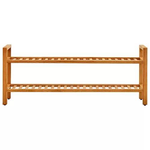 Tömör tölgyfa cipőtartó 2 polccal 100 x 27 x 40 cm