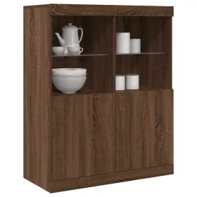   Barna tölgy színű szerelt fa tálalószekrény 81x37x100 cm