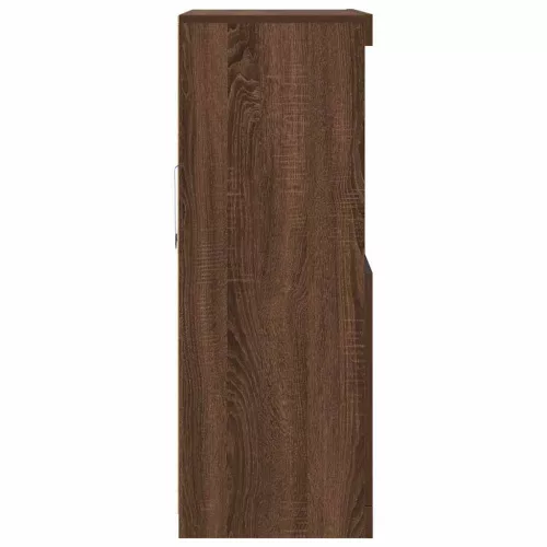 Barna tölgy színű szerelt fa tálalószekrény 81x37x100 cm