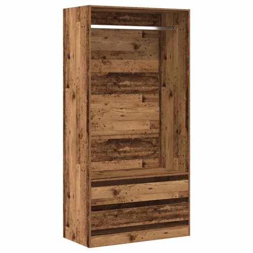 Antik fa színű szerelt fa ruhásszekrény 100 x 50 x 200 cm