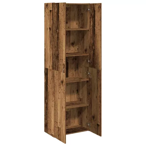 Antik fa színű szerelt fa magasszekrény 60 x 32 x 190 cm
