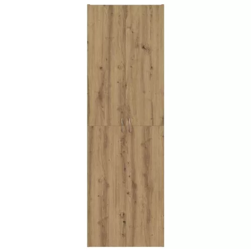 Kézműves tölgy színű szerelt fa magasszekrény 60 x 32 x 190 cm