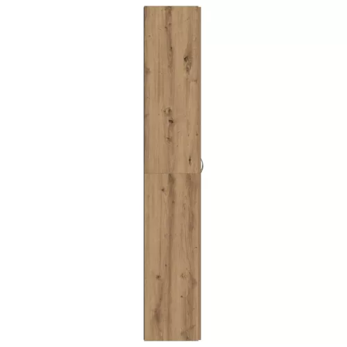 Kézműves tölgy színű szerelt fa magasszekrény 60 x 32 x 190 cm
