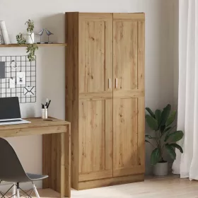   Kézműves tölgy színű szerelt fa magasszekrény 82,5x30,5x185 cm