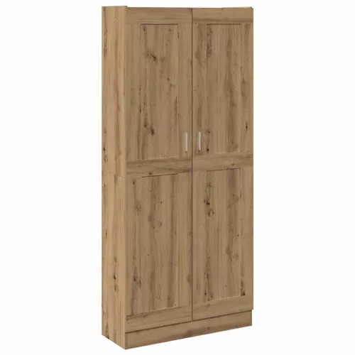 Kézműves tölgy színű szerelt fa magasszekrény 82,5x30,5x185 cm