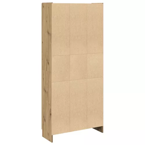 Kézműves tölgy színű szerelt fa magasszekrény 82,5x30,5x185 cm
