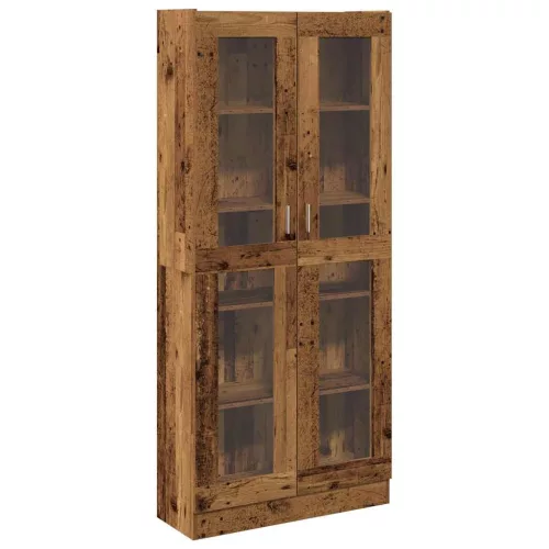 Antik fa színű szerelt fa magasszekrény 82,5 x 30,5 x 185 cm