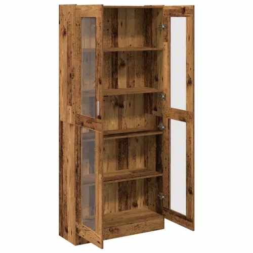 Antik fa színű szerelt fa magasszekrény 82,5 x 30,5 x 185 cm