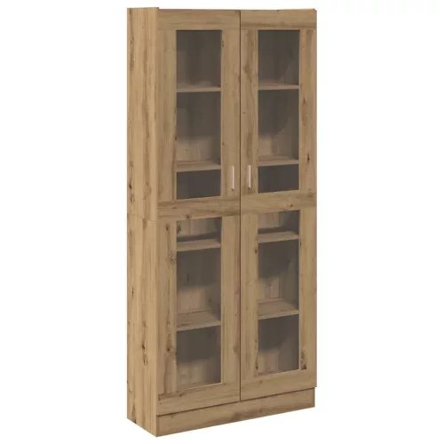 Kézműves tölgy színű szerelt fa magasszekrény 82,5x30,5x185 cm