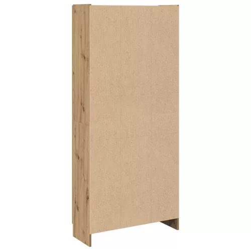 Kézműves tölgy színű szerelt fa magasszekrény 82,5x30,5x185 cm