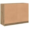 Kézműves tölgy színű szerelt fa tálalószekrény 102x37x75,5 cm