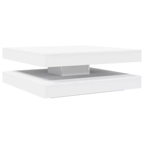 Fehér dohányzóasztal 360 fokban forgatható 90x90x34,5 cm