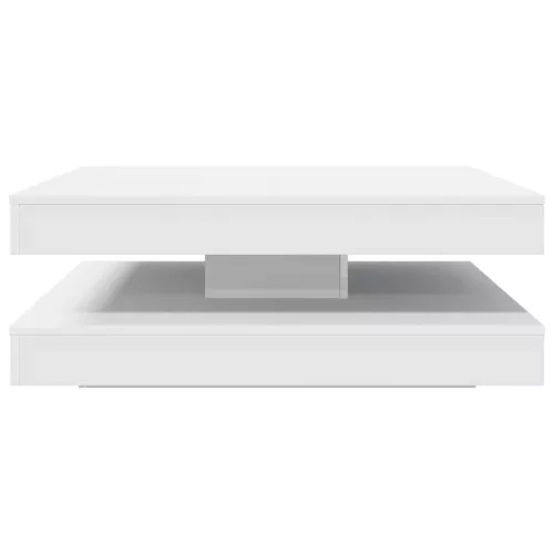 Fehér dohányzóasztal 360 fokban forgatható 90x90x34,5 cm
