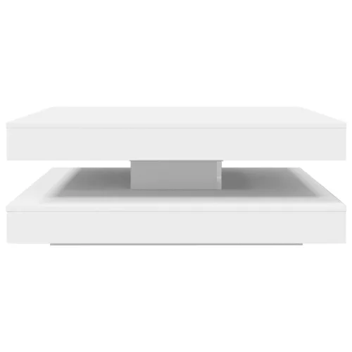 Fehér dohányzóasztal 360 fokban forgatható 90x90x34,5 cm