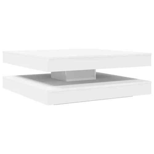 Fehér dohányzóasztal 360 fokban forgatható 90x90x34,5 cm