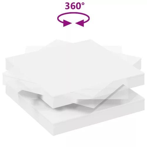 Fehér dohányzóasztal 360 fokban forgatható 90x90x34,5 cm