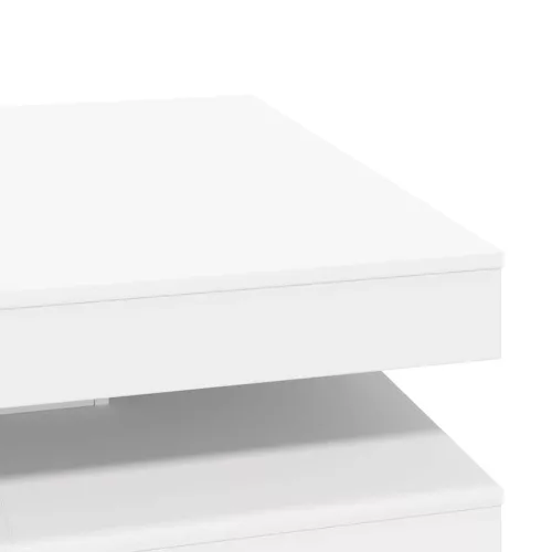 Fehér dohányzóasztal 360 fokban forgatható 90x90x34,5 cm