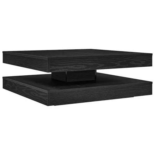 Fekete dohányzóasztal 360 fokban forgatható 90x90x34,5 cm