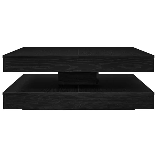 Fekete dohányzóasztal 360 fokban forgatható 90x90x34,5 cm