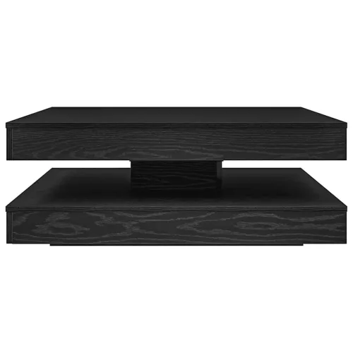 Fekete dohányzóasztal 360 fokban forgatható 90x90x34,5 cm
