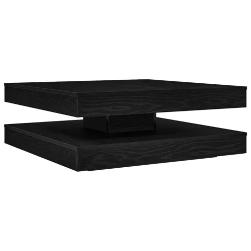 Fekete dohányzóasztal 360 fokban forgatható 90x90x34,5 cm