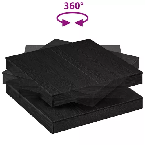 Fekete dohányzóasztal 360 fokban forgatható 90x90x34,5 cm
