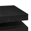 Fekete dohányzóasztal 360 fokban forgatható 90x90x34,5 cm