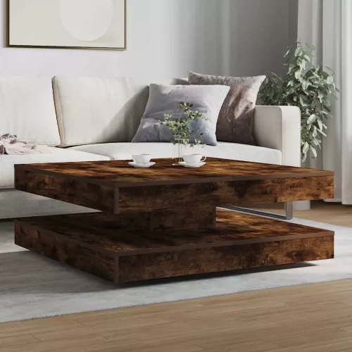 Füstös tölgy dohányzóasztal 360 fokban forgatható 90x90x34,5 cm