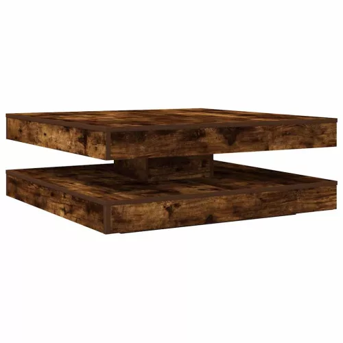Füstös tölgy dohányzóasztal 360 fokban forgatható 90x90x34,5 cm