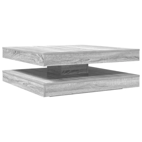 Szürke sonoma dohányzóasztal 360 fokban forgatható 90x90x34,5cm