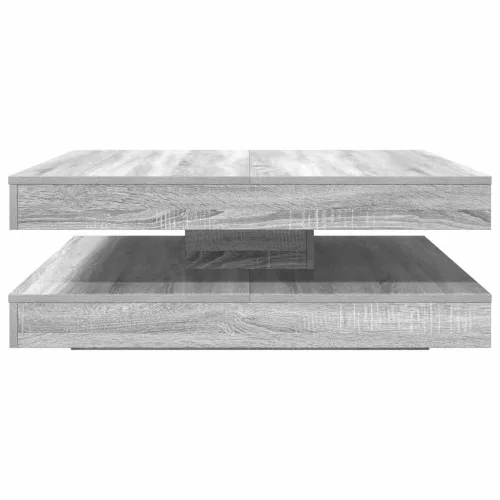 Szürke sonoma dohányzóasztal 360 fokban forgatható 90x90x34,5cm