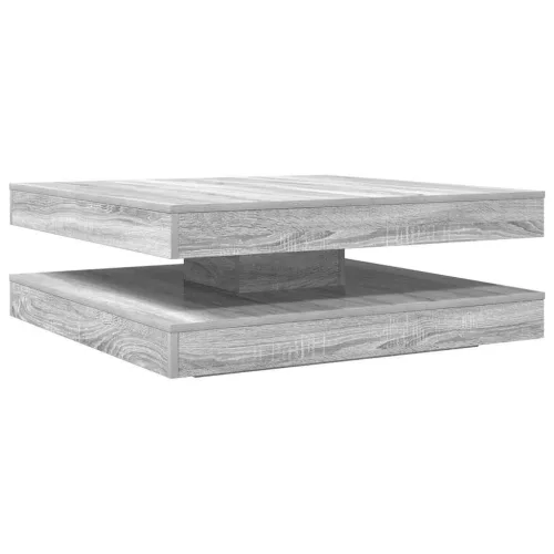 Szürke sonoma dohányzóasztal 360 fokban forgatható 90x90x34,5cm