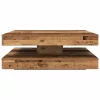 Antik fa dohányzóasztal 360 fokban forgatható 90x90x34,5 cm