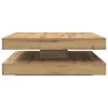 Kézművestölgy dohányzóasztal 360 fokban forgatható 90x90x34,5cm