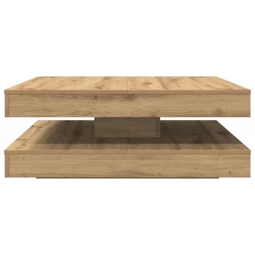 Kézművestölgy dohányzóasztal 360 fokban forgatható 90x90x34,5cm