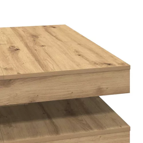 Kézművestölgy dohányzóasztal 360 fokban forgatható 90x90x34,5cm