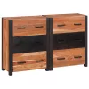 Széf fiókkal 3 pcs Barna 110 x 30 x 75 cm Tömör akácfa