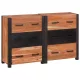 Széf fiókkal 3 pcs Barna 110 x 30 x 75 cm Tömör akácfa