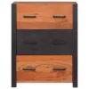 Széf fiókkal 3 pcs Barna 110 x 30 x 75 cm Tömör akácfa