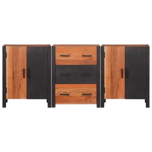 Széf fiókkal 3 pcs Barna 55 x 30 x 75 cm Tömör akácfa