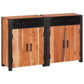 Széf 2 pcs Barna 110 x 30 x 75 cm Tömör akácfa