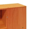 Barna tömör fenyőfa könyvespolcos ágy matrac nélkül 140 x 200cm