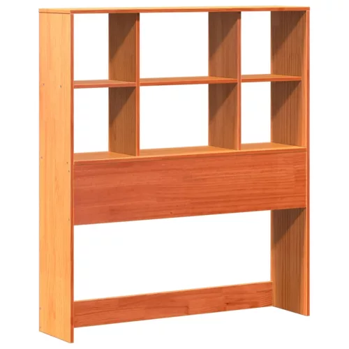 Barna tömör fenyőfa könyvespolcos ágy matrac nélkül 75 x 190 cm