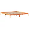 Barna tömör fenyőfa könyvespolcos ágy matrac nélkül 200 x 200cm