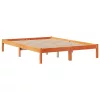 Barna tömör fenyőfa könyvespolcos ágy matrac nélkül 140 x 190cm